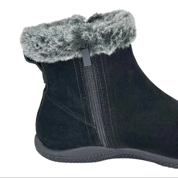 SoftWalk Helena Black Suede Leather Faux Fur Trim Womens Ankle Boots Size 7M - Picture 10 of 16